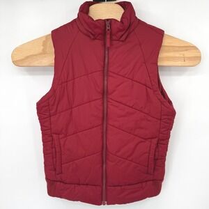 Jonathan Stone Puffer Vest Kids Size 14/16 Red Quilted Plaid Lined Full Zip
